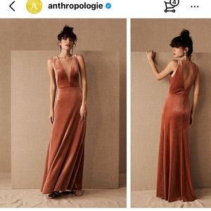 Jenny yoo Logan velvet dress English rose velvet